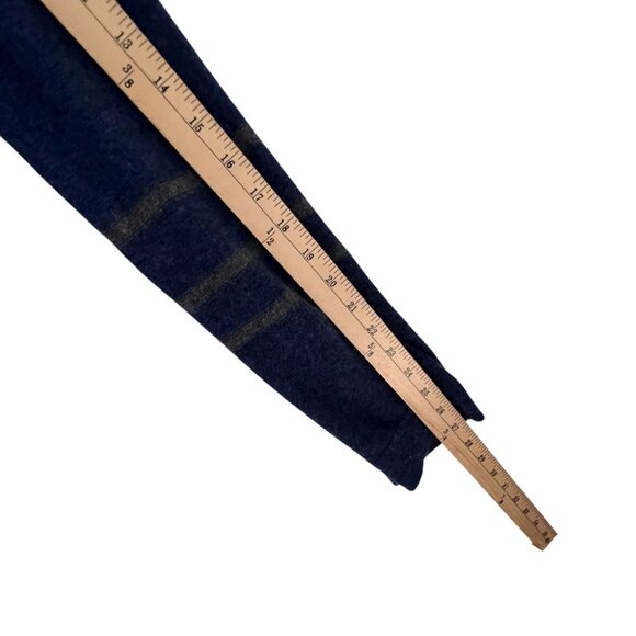 Griffen Cashmere V-Neck Sweater Women’s M Blue Gray Striped Quiet Luxury - Picture 7 of 8